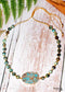 Boho Necklace, Blue Turquoise Breads